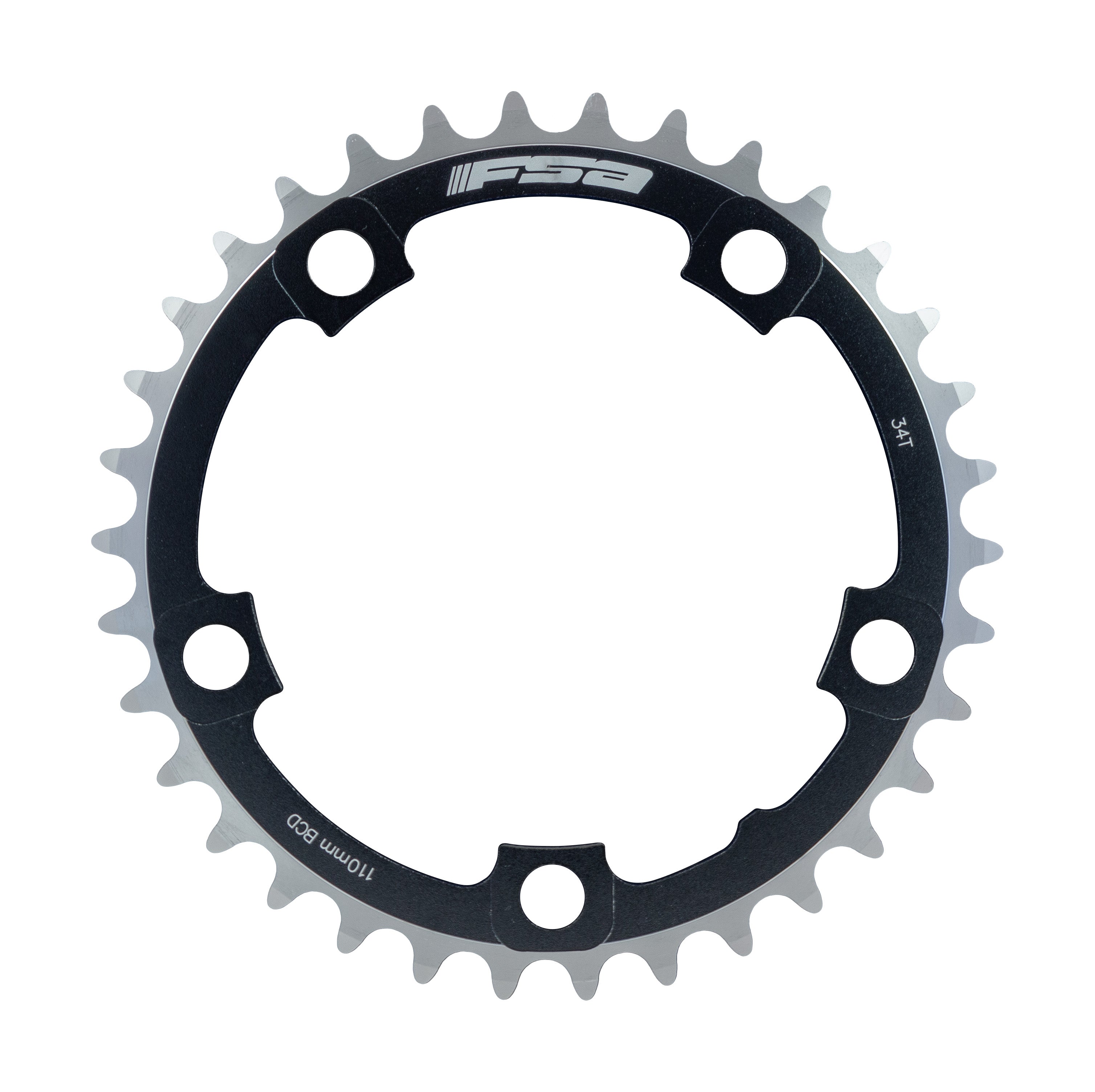 Alloy Road Chainring (2x11, 110x34T, Black, 5h)