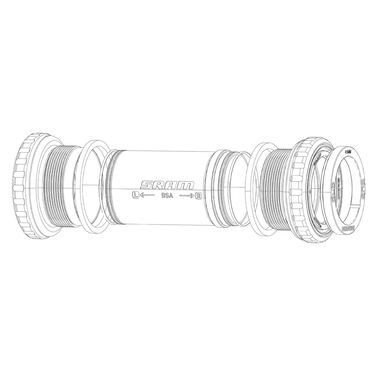 SRAM Bottom Bracket Shield and Wave Washer Assy PressFit GXP Specialized 84.5mm