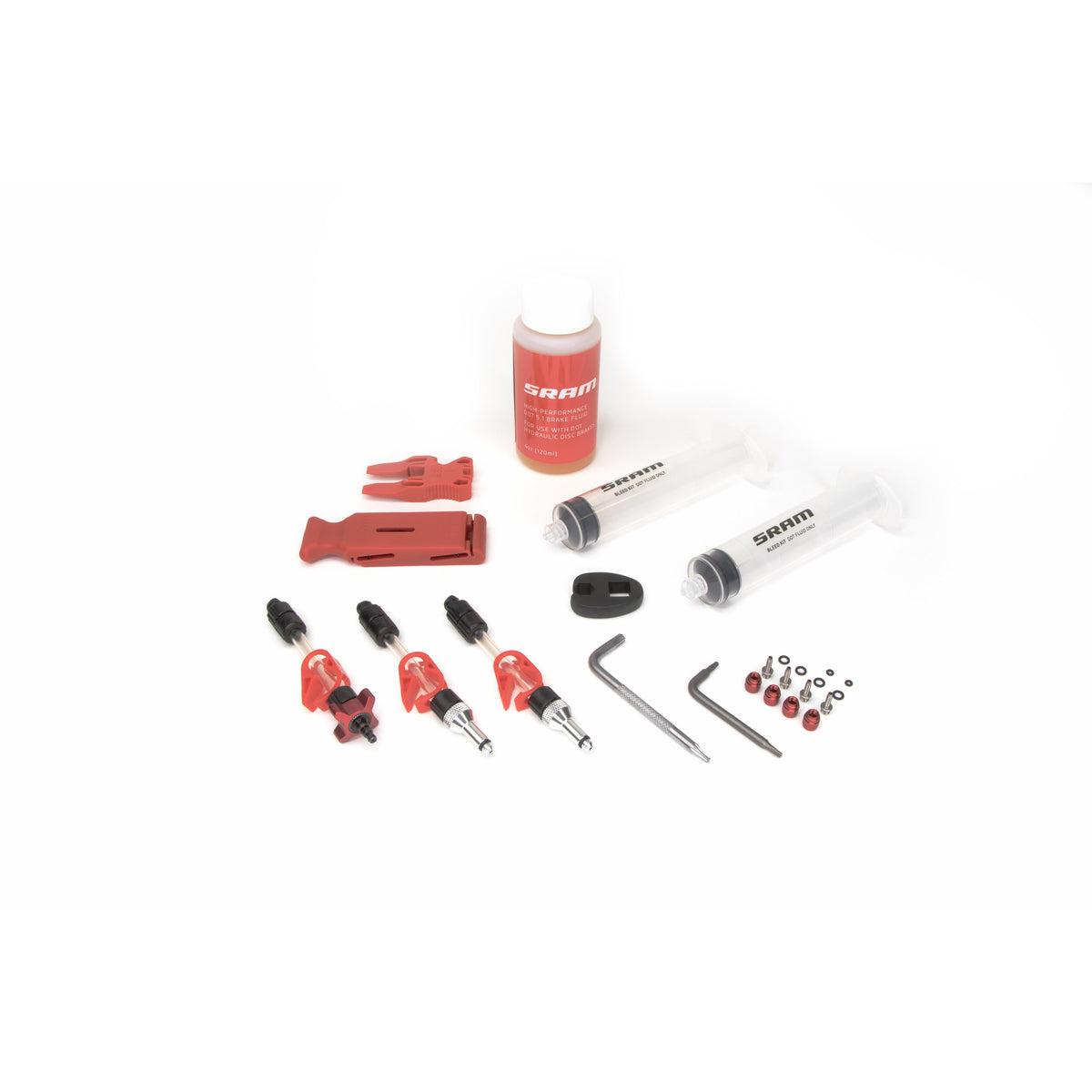 SRAM Standard Dot Brake Bleed Kit (2 Syringes/Fittings, Bleed Blocks, Torx Tool, Crowfoot, Bleeding Edge Fitting, Dot5.1 Hydraulic Fluid) V2 - X0/ Xx/ Guide/Level/Code/Hydroroad/G2