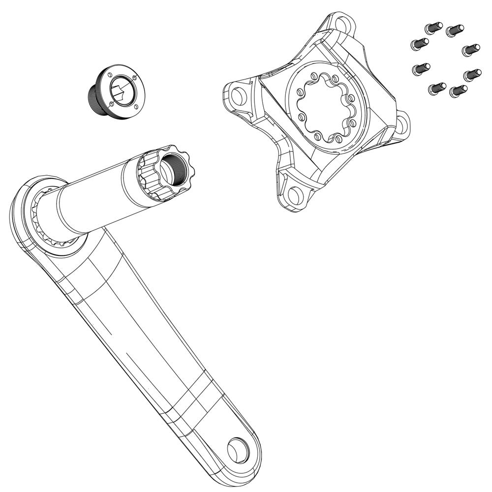 SRAM Spare - Crank Arm Bolt KI M18/M30 Alloy Self-Extracting BB30 Right Qty 1 - Bb30