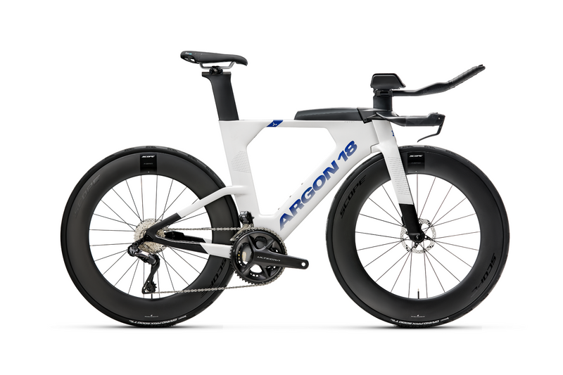 Argon 18 E-119 Tri+ Disc Shimano Ultegra Di2 – Titanium White / Purple Shift Gloss
