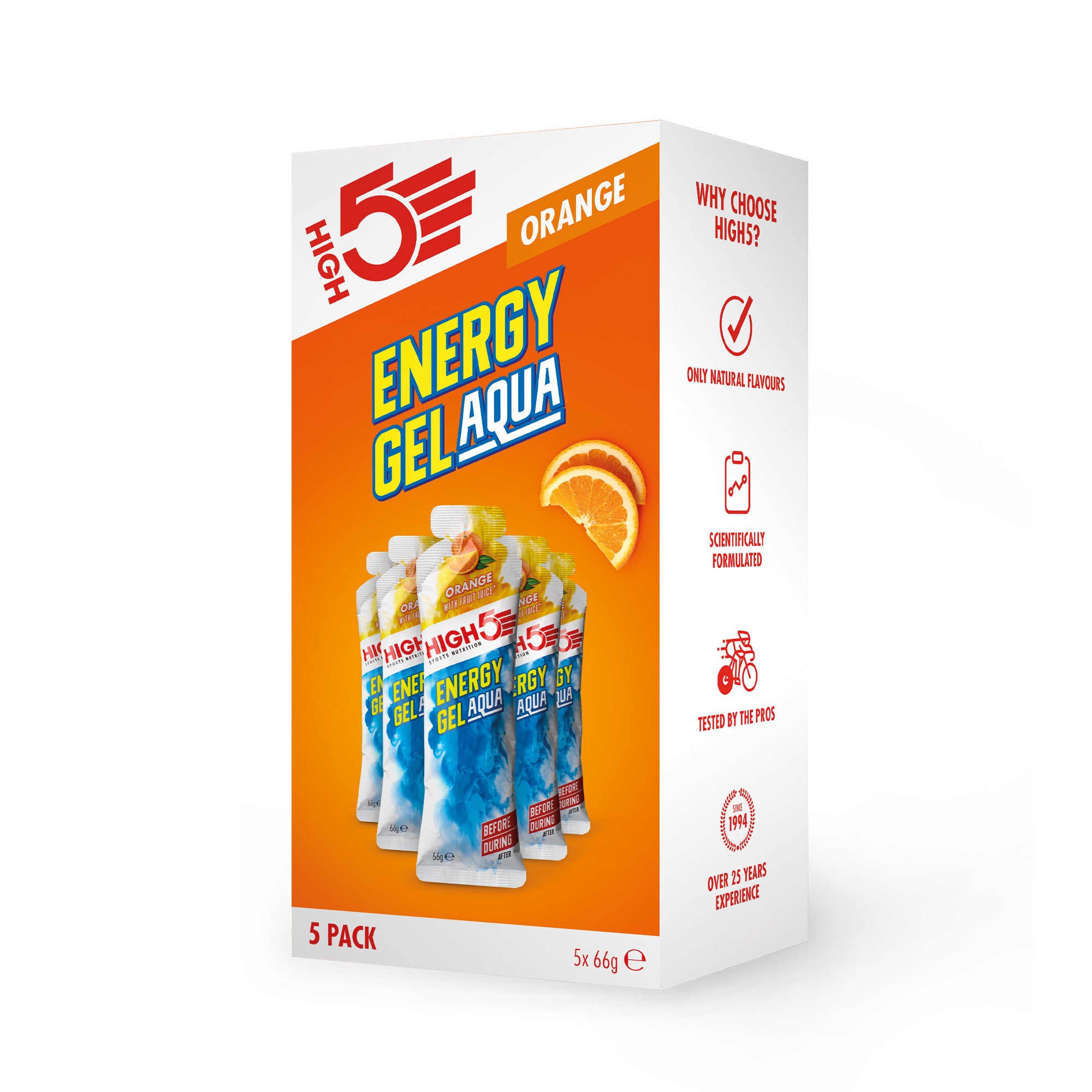 High5 Energy Gel Aqua (66g, x5, Orange)
