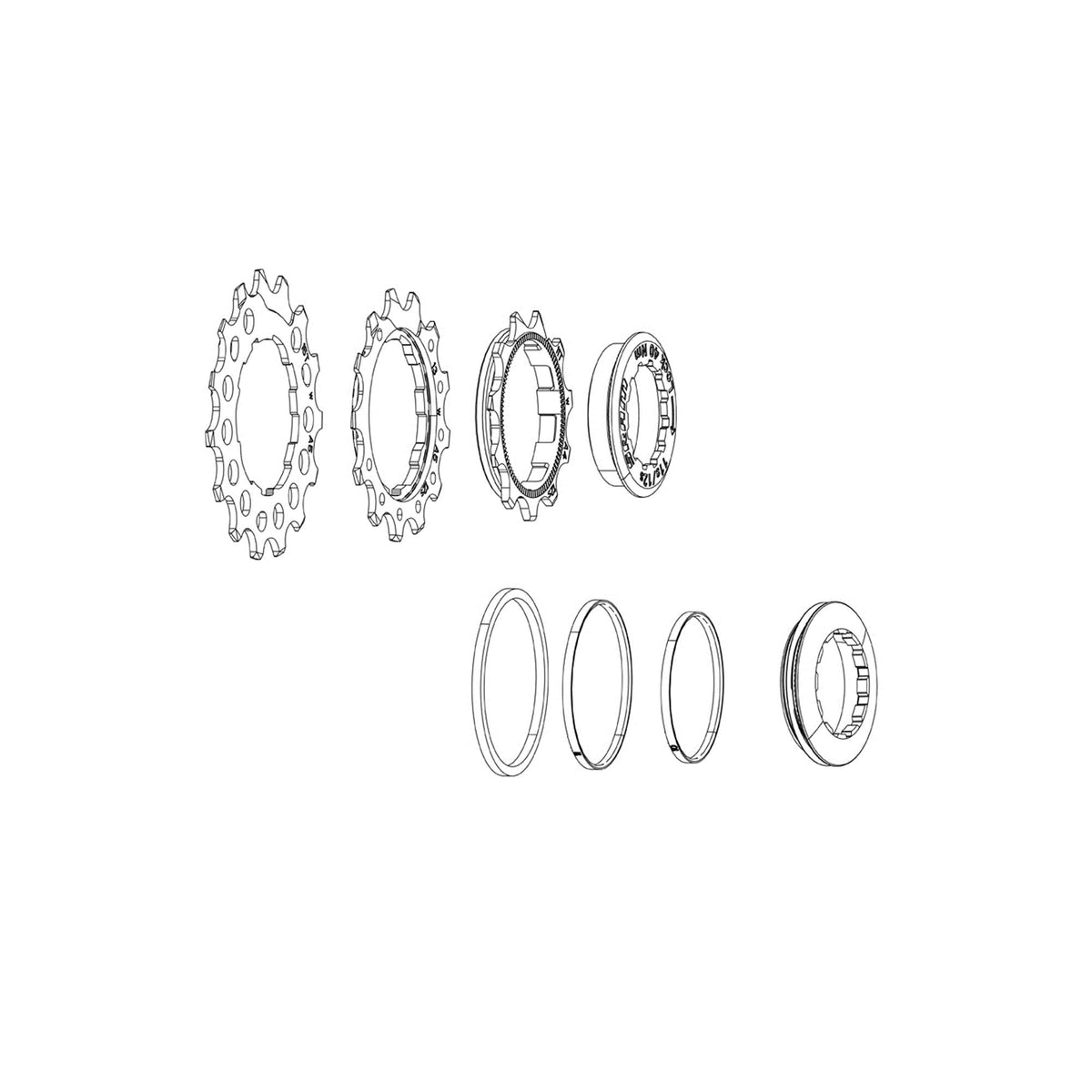 SRAM Cassette Stealth Ring Set XG1290 RED E1