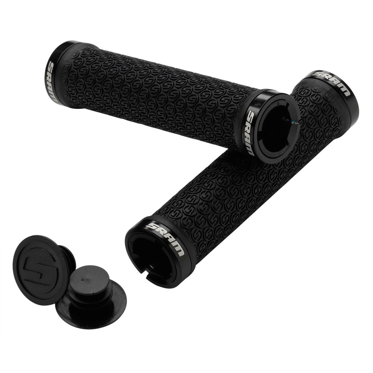 SRAM Locking Grips w/ 2 Clamps & End Plugs Black