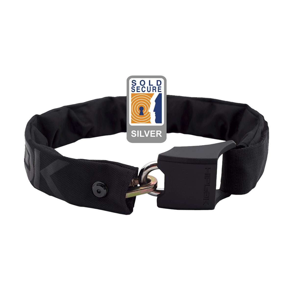 Hiplok ORIGINAL V1.5 Wearable Chain Lock 8mm x 90cm - waist 24-44 inches (Silver Sold Secure) - Black