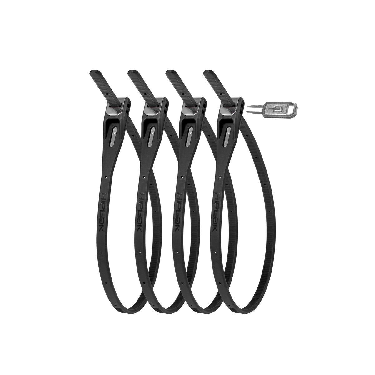 Hiplok Z-LOK Armoured Reuseable Tie (Pack Of 4) - Black - 40CM