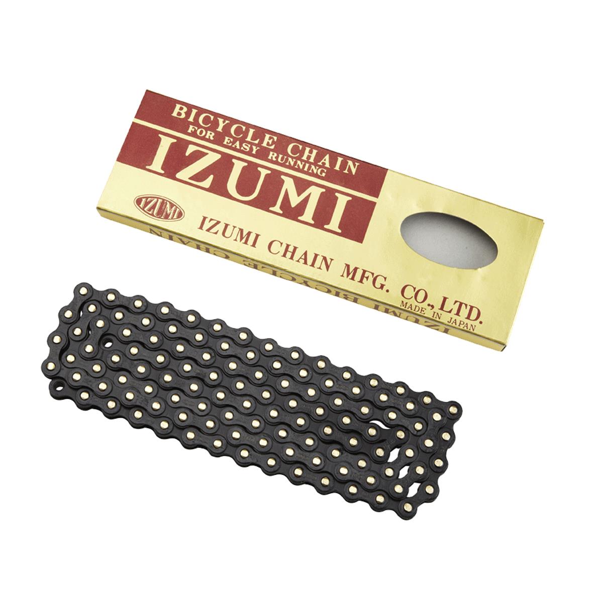 izumi ES410 JB/JB 1/2" X 1/8" Track Chain 116L Black - Black/Gold Joints