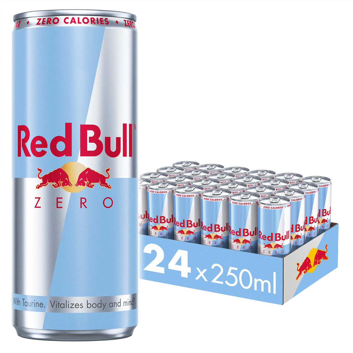 Red Bull Zero Single Can 250ml (24 Pack) - Blue