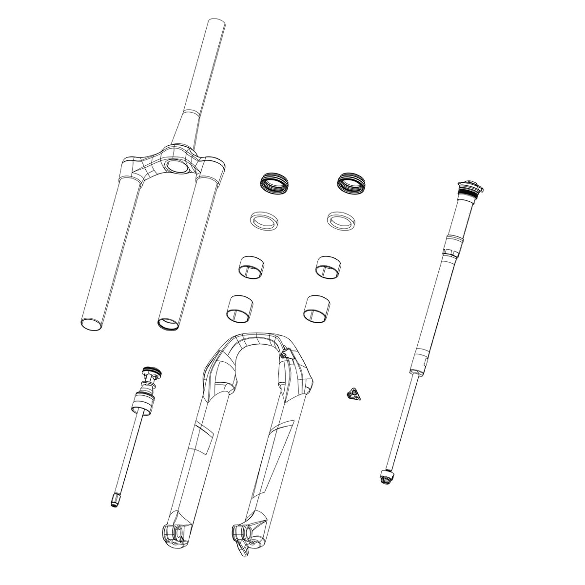 RockShox Spare - Fork Compression Damper Knob Kit - Remote Chager Rl, 2 Position (Includes Spool, Cable Stop, Screw) - Select, Sid35/SID SL D1+ (2024+)