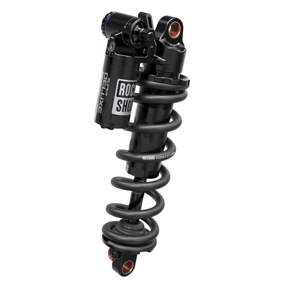RockShox Rear Shock Super Deluxe Ultimate Coil RC2T - Linearreb/Lowcomp, Adj Hydraulic Bottom Out (Spring Sold Separately) 320Lb Theshold, Standard Trunnion - B1 - Black - 165X45(TR)