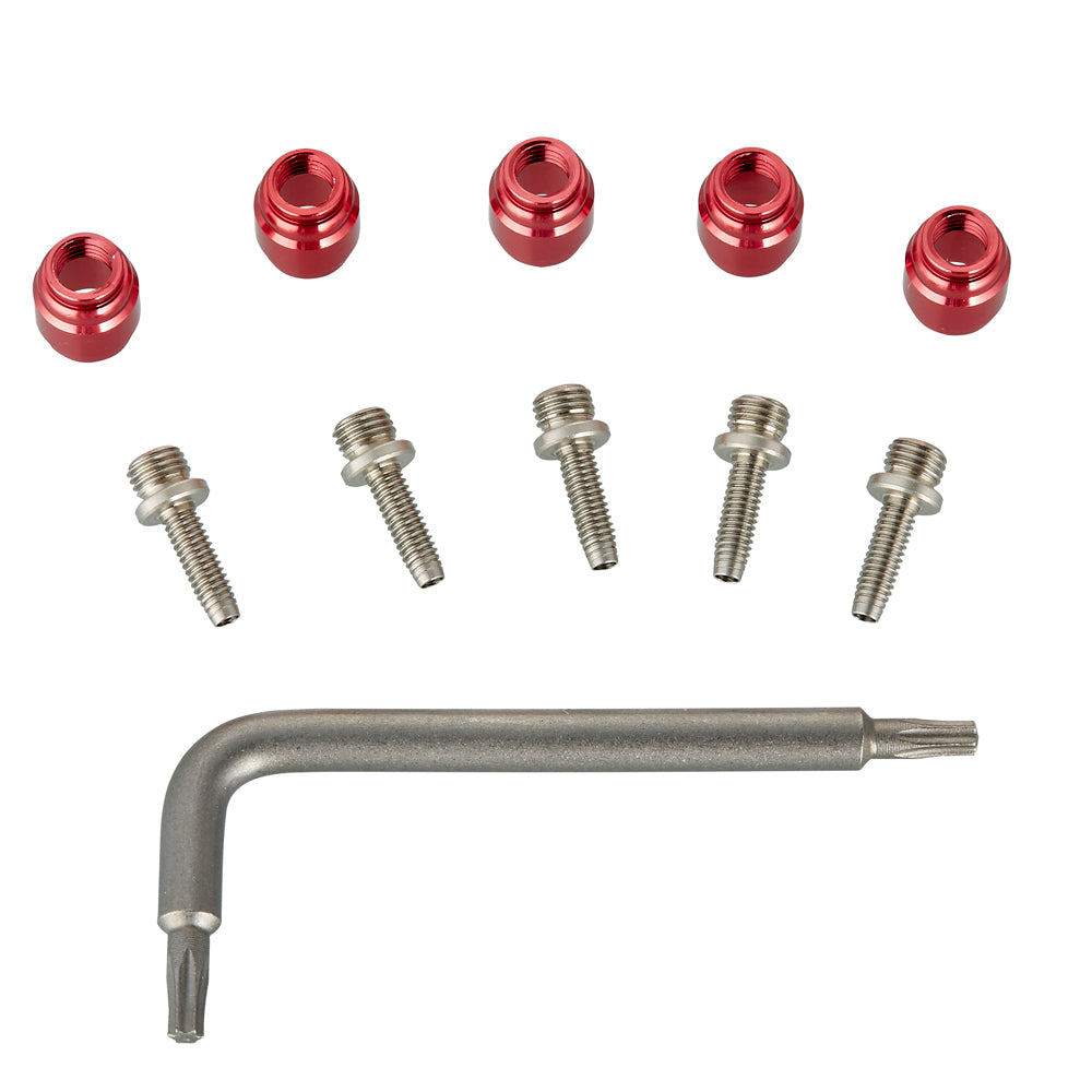 SRAM Spare - Disc Brake Spare Lever Hydraulic Disc Brake Hose Fitting KitIncludes 5 Threaded HoseBarbs 5 Red Comp Fittings, 1 T8 TORX) Qty 5