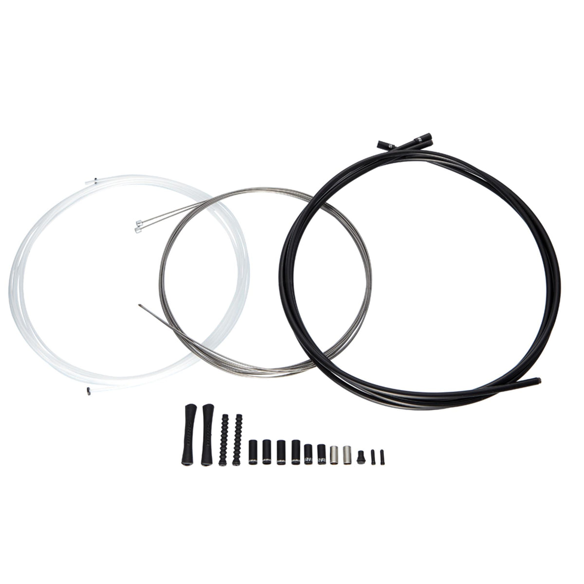 SRAM Shift Cable Kit - Black 4mm SlickWire 1X (Includes 2300mm x1.1mm SRAM SlickWire cable,  2000x4mm SRAM housing, 2 SRAM Aluminum Ferrules, 2 end caps) - SRAM 1x MTB and Road - Black 4Mm