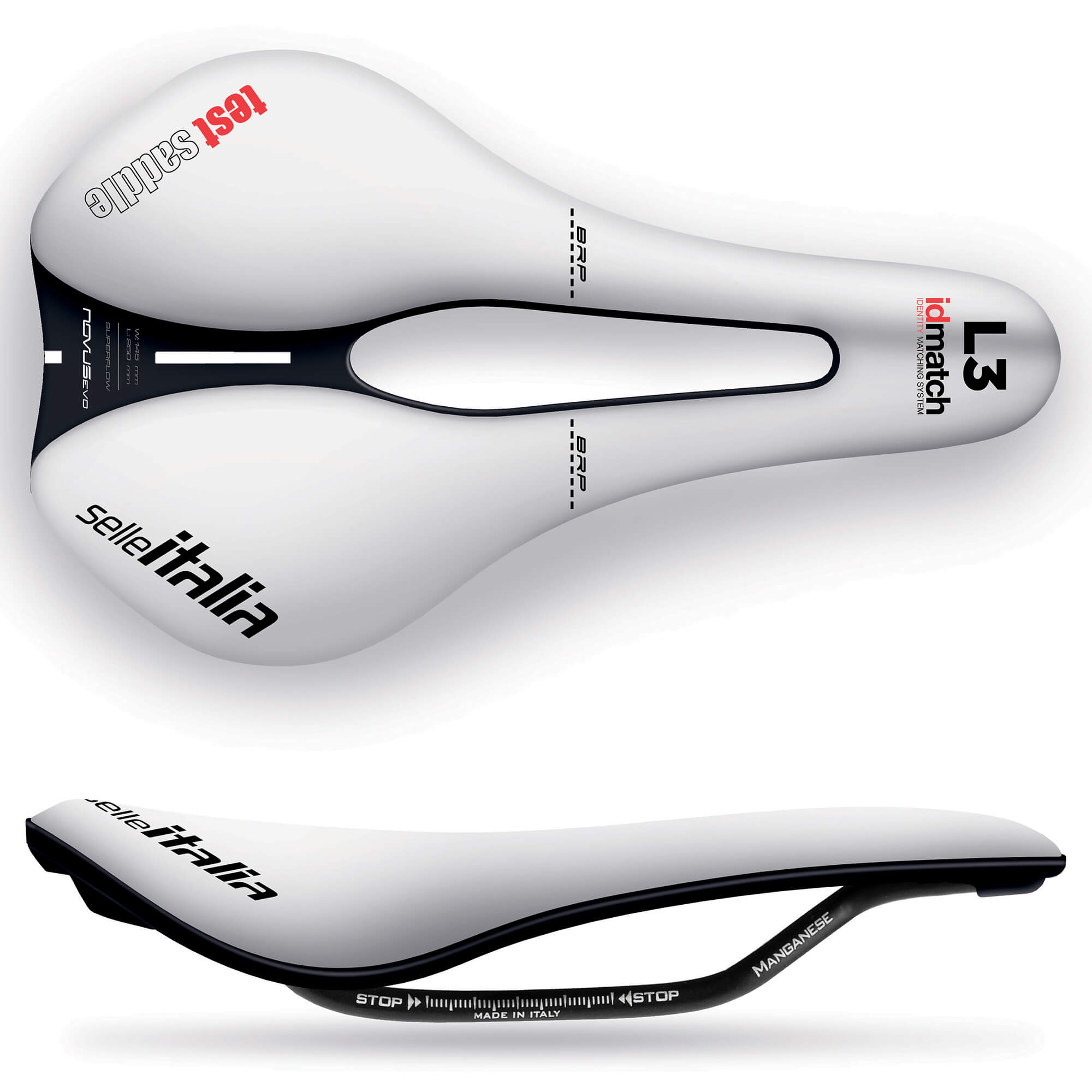 Selle Italia Novus Boost Evo TM Superflow Test Saddle: WHITE L3