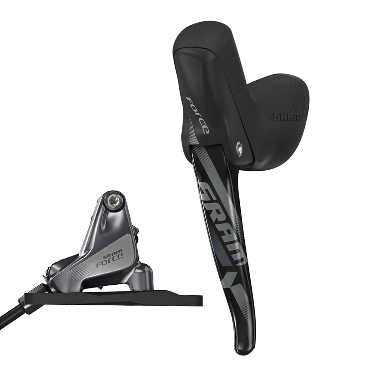 SRAM Hydraulic Disc Brake Force1 (UK Style) Left Rear Brake 1800mm w Flat Mount Hardware (Rotor & Bracket sold separately) - 1800Mm