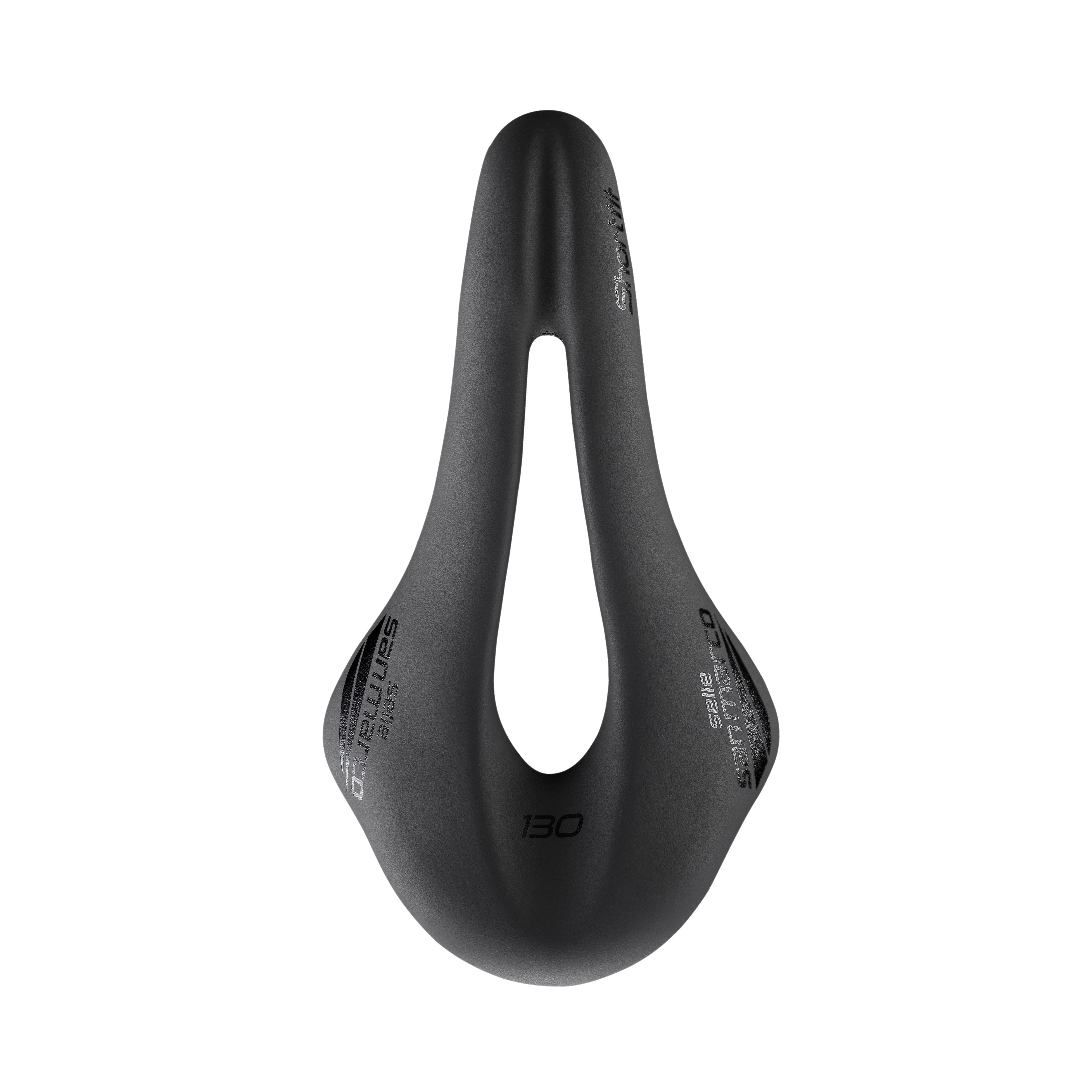Selle San Marco Shortfit 130 Racing Saddle: BLACK/BLACK S3