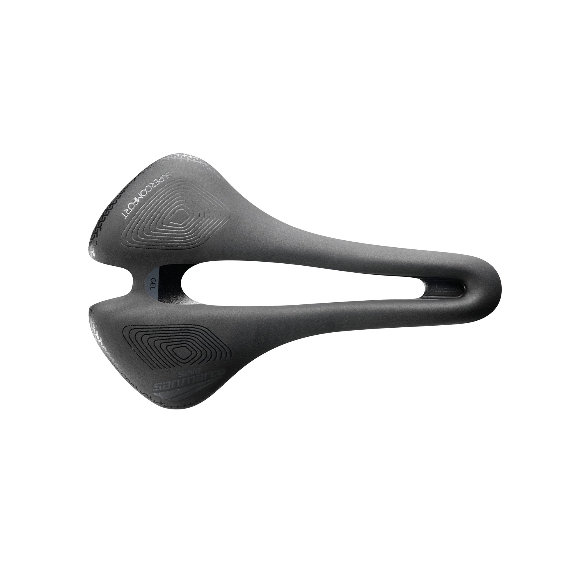 Selle San Marco Aspide Short Supercomfort Racing Saddle: BLACK/BLACK NARROW (S3)