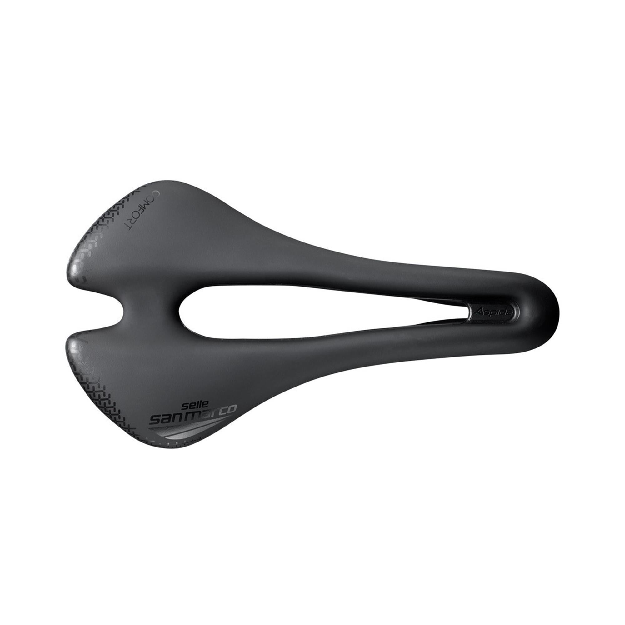 Selle San Marco Aspide Short Comfort Dynamic Saddle: BLACK/BLACK WIDE (L3)