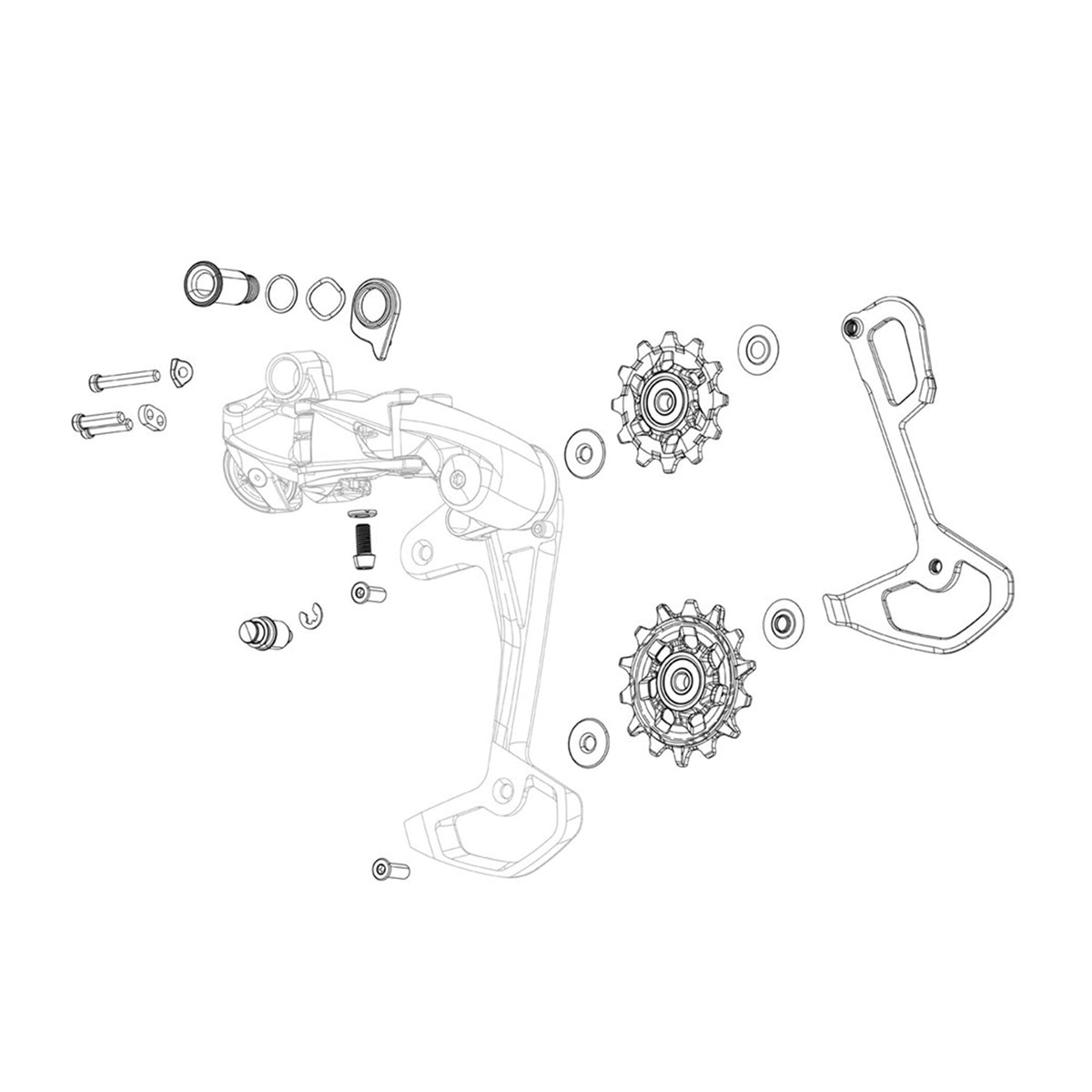 SRAM Rear Derailleur Bolt And Screw Kit GX Eagle AXS Includes B-Bolt/Washer And Limit Screws - Black