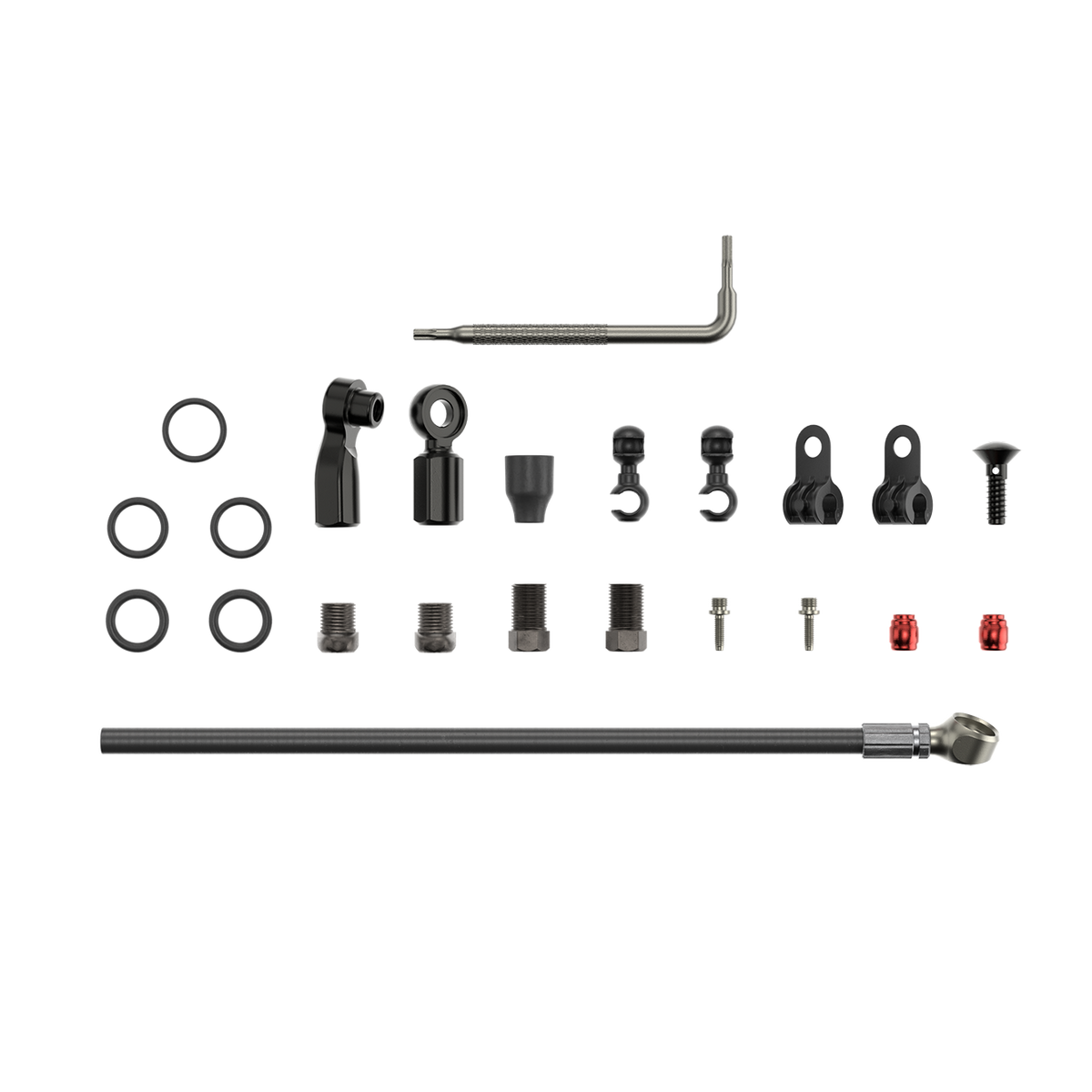 SRAM Spare - Disc Brake Hydraulic Hose Kit - Beveled Banjo -2000mmblk (Inc. Banjo, Fittings) - Flat Mount,Red22,Force22,Rival22,Force 1,Force CX1,Apex1 HRD,S700 - Black 2000Mm