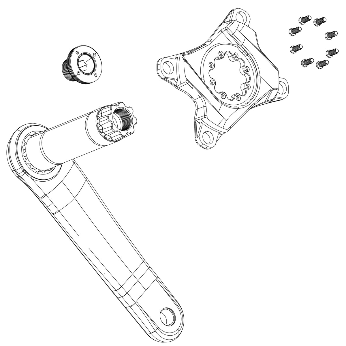 SRAM Crank Arm Bolt Kit Self-Extracting M18/M30 DUB (X0 D1) 2023 - Polar Black
