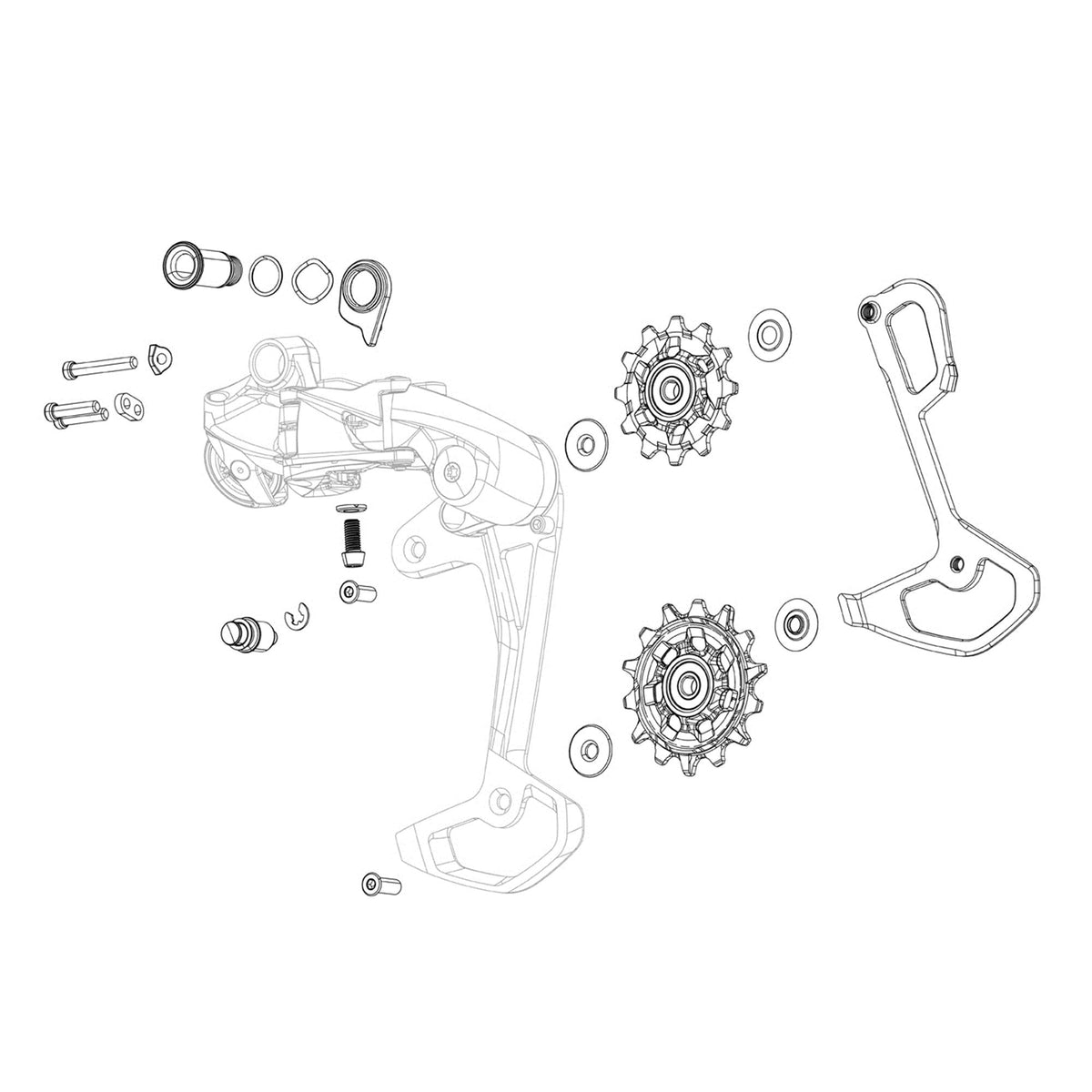 SRAM Rear Derailleur Outer Plate Half Mount - Compatible With Rd S100 - Black
