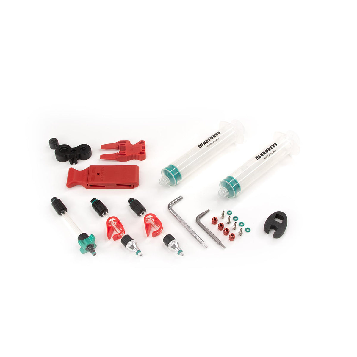 SRAM Standard Mineral Oil Bleed Kit (Includes 2 Standard Syringes, M4 Fittings, Bleed Blocks, Torx Tool, Crowfoot, Bleeding Edge Fitting) - DB8/Maven - Doesn'T Include Maxi
