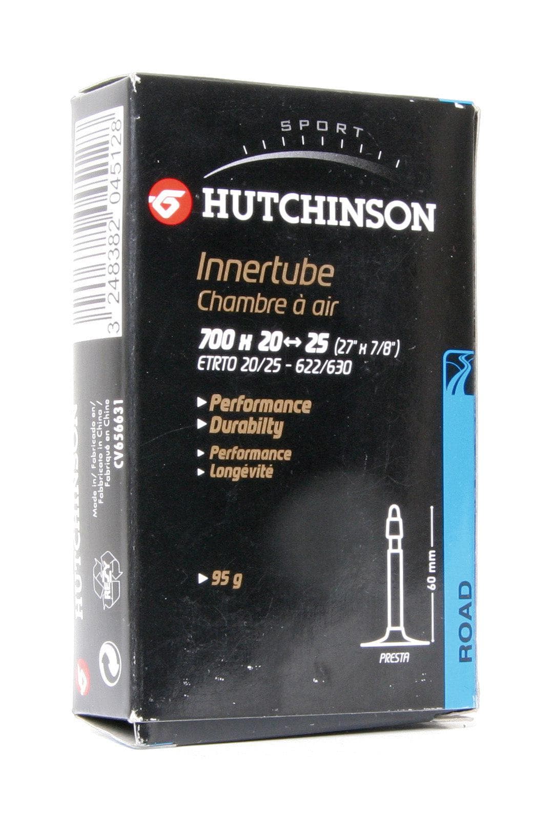Hutchinson Standard Road Tube Black Valve (700 x 25 - 30, 80mm Presta)