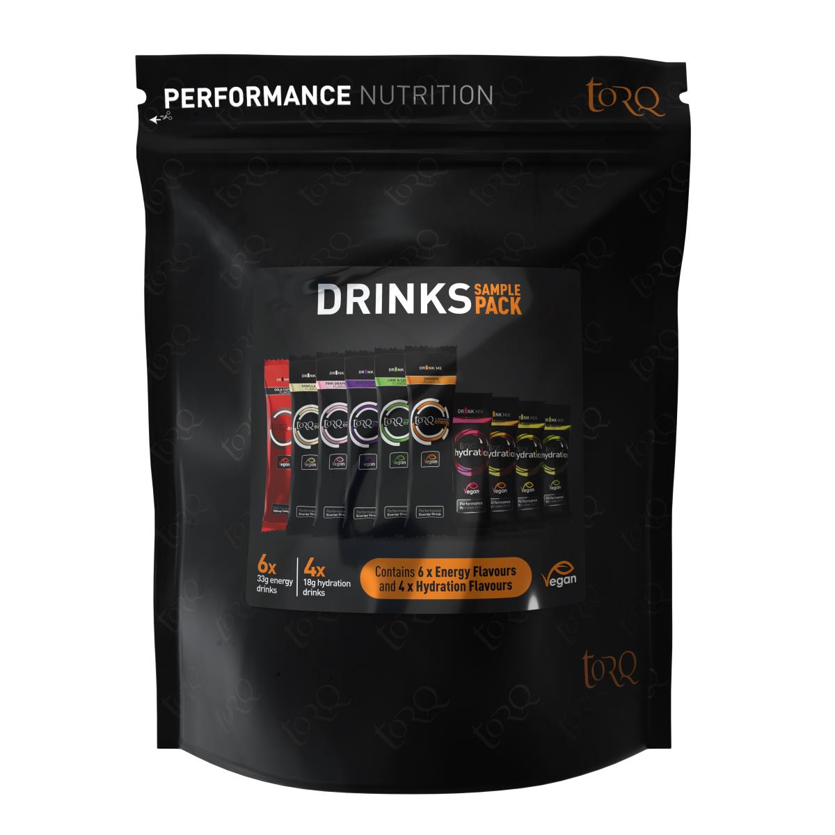 TORQ Sample Pouch Pack 10 Energy & Hydration Drinks (6 x Energy, 4 x Hydration)