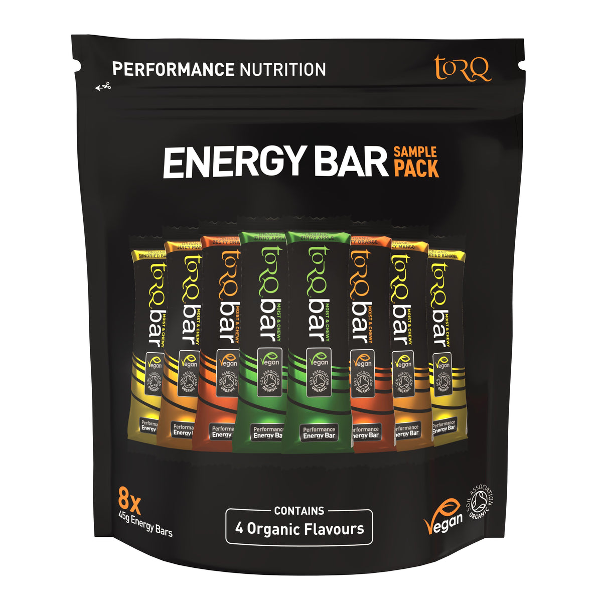 TORQ Organic Bar Sample Pack (Pouch Of 8)