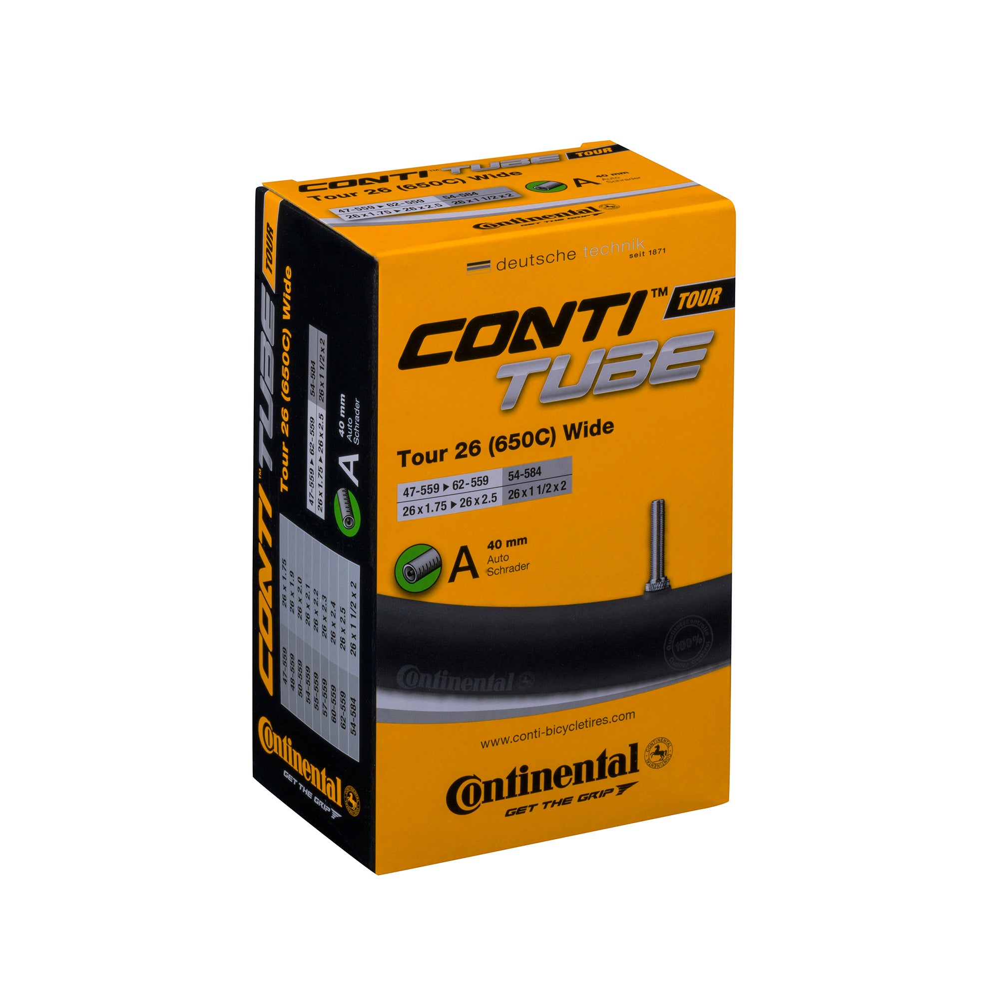 Continental Tour Tube - Schrader 40mm Valve: BLACK 700X32-47C