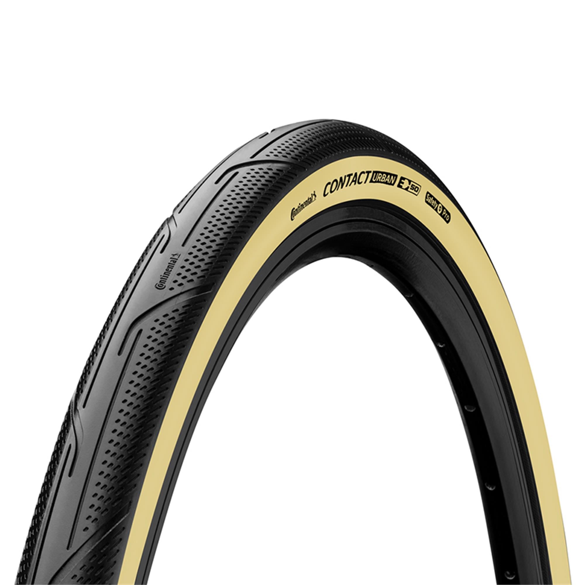 Continental Contact Urban Foldable Tyre: BLACK/BROWN 16X1.35"