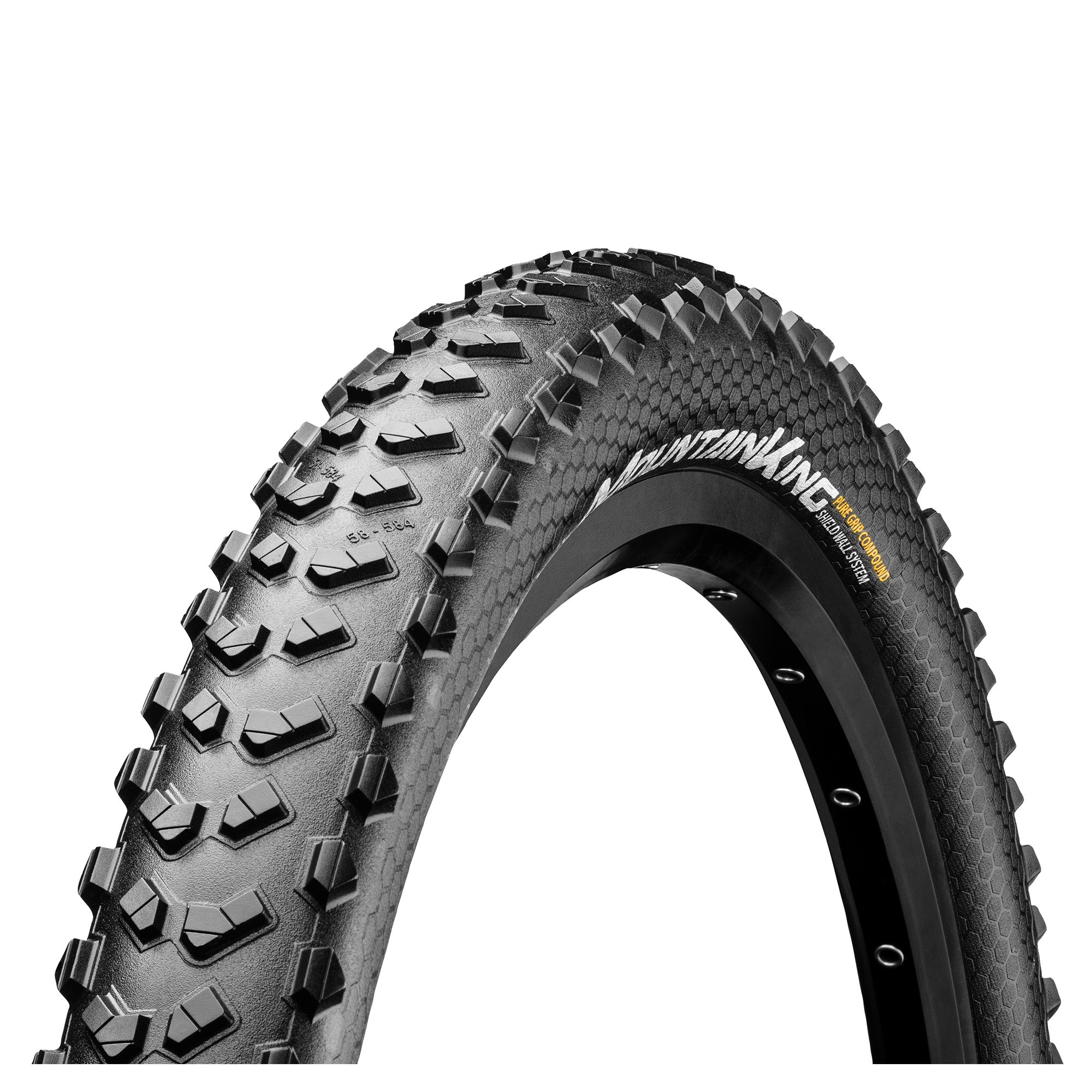 Continental Mountain King ShieldWall Tyre - Foldable PureGrip Compound: BLACK/BLACK 27.5X2.80"