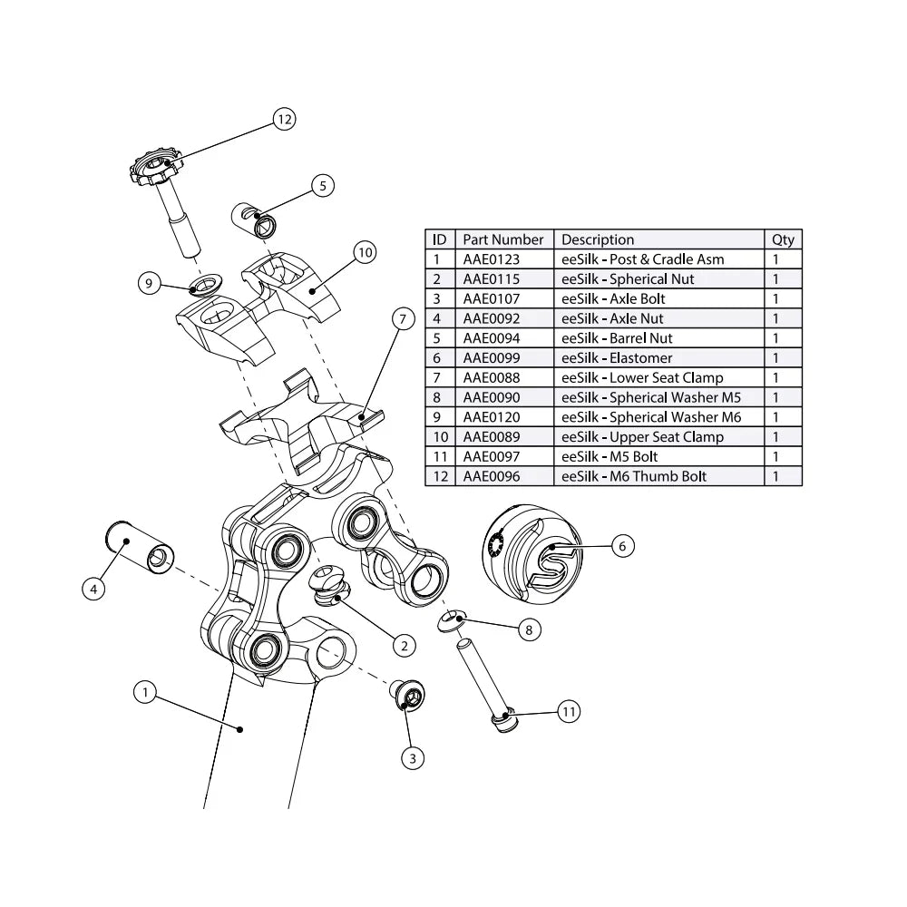 Cane Creek EESilk Post Axle Bolt Ti 4mm Drive