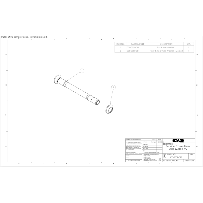 ENVE Service Frame Front Axle Melee V2