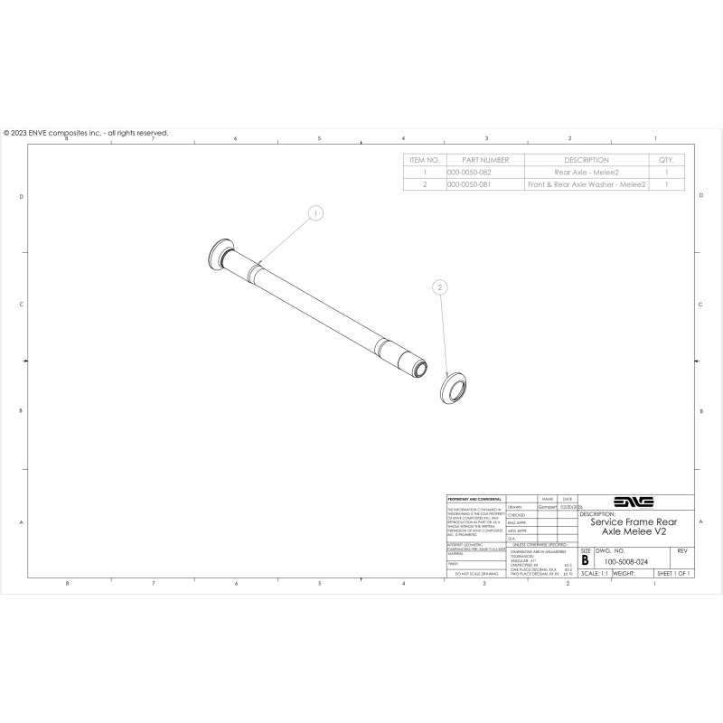 ENVE Service Frame Rear Axle Melee V2