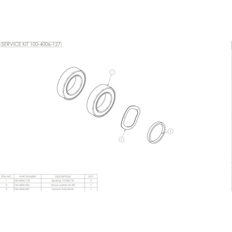 ENVE SVC Hub INDR R Hubshell Bearing Kit Road and Mountain