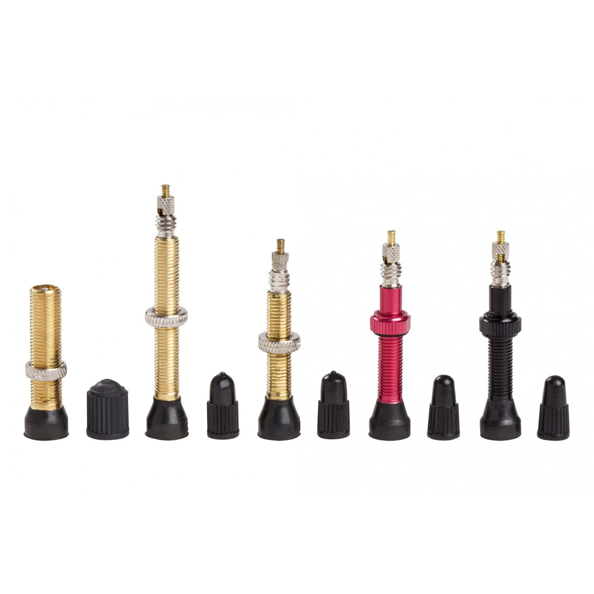 Joe's No Flats Tubeless Anodized Black Presta Valves (Pair) 48mm